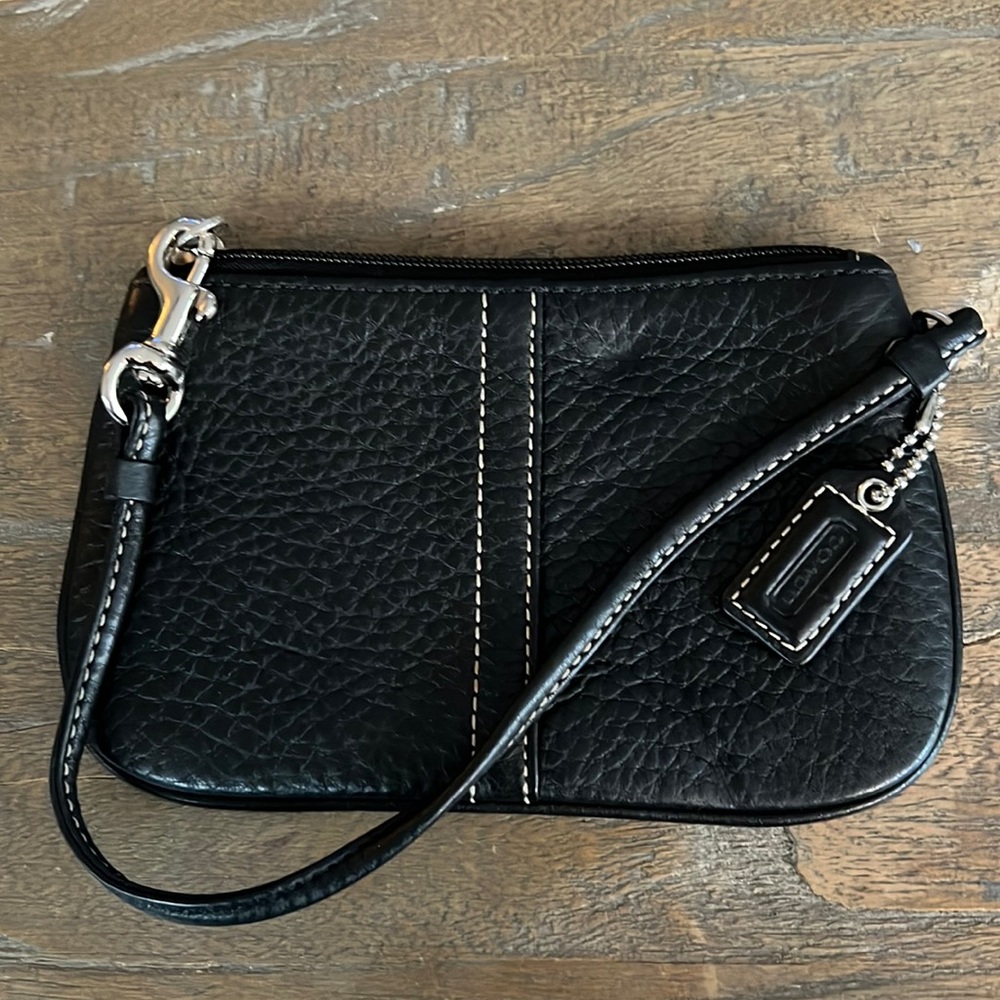 Leather Coach wristlet